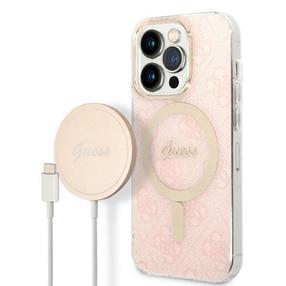 Telefonų dėklų ir įkroviklių komplektas Guess GUBPP14LH4EACSP, Apple iPhone 14 Pro, rožinė