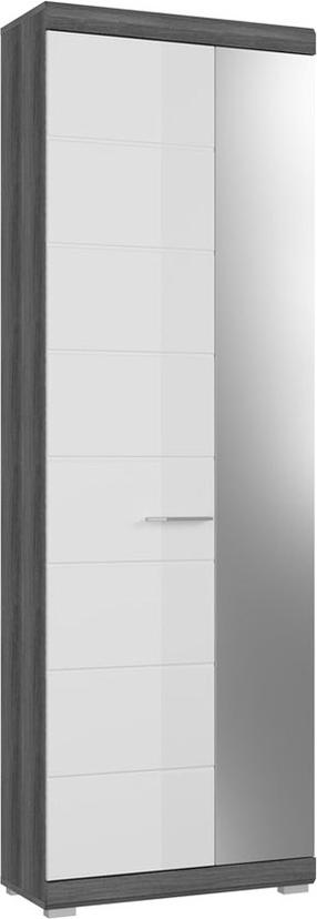 Prieškambario spinta MC Akcent Scout, balta/pilka, 62 cm x 37 cm x 197 cm