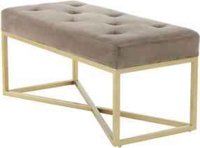 Prieškambario suoliukas Kayoom Cameron 125, aukso/smėlio, 90 cm x 40 cm x 40 cm