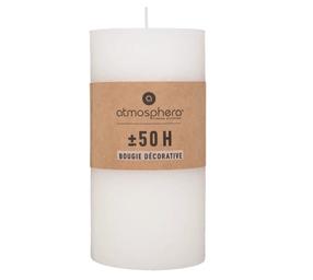 Žvakė, cilindrinė Atmosphera Olia, 50 h, Balta