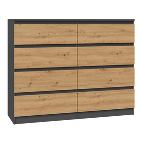 Komoda Malwa M8 120, antracito/ąžuolo, 40 cm x 120 cm x 97 cm