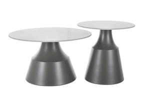 Kavos staliukų komplektas Itaka, baltas/pilkas, 50 - 70 cm, 2 vnt.