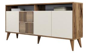 Komoda Kalune Design Milan 160, kreminė/riešuto, 35 cm x 160 cm x 78 cm