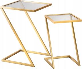 Kavos staliukų komplektas Ferretti, aukso, 30 - 40 cm x 40 cm x 50 - 60 cm, 2 vnt.