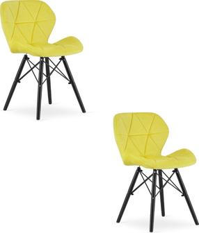 Kėdžių rinkinys Leobert Lago, matinė, juoda/geltona, 52 cm x 47 cm x 73.5 cm, 2 vnt.