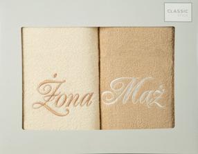  Vonios rankšluosčių rinkinys Husband/ Wife RH-23, kreminė/smėlio, 140 cm x 70 cm, 2 vnt.