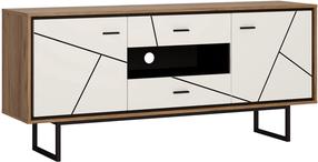 TV staliukas Meble Wojcik Brolo, ąžuolo/balta, 40 cm x 167 cm x 75 cm