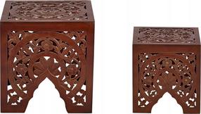 Kavos staliukų komplektas Beliani Shukur, bordo, 40 cm x 40 cm x 42 cm, 2 vnt.