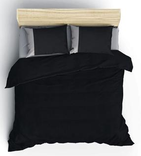 Patalynės užvalkalų komplektas Mijolnir 129CTN2694, juodas/pilkas, 200 x 220 cm