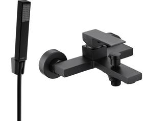 Vonios maišytuvas su dušo komplektu Mexen Uno R 77, juodas