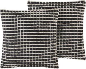 Dekoratyvinė pagalvėlė Beliani Yoncali, balta/juoda, 45 cm x 45 cm, 2 vnt.