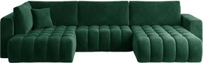 Kampinė sofa Bonito Lukso 35, tamsiai žalia, dešininė, 170 x 340 cm x 92 cm