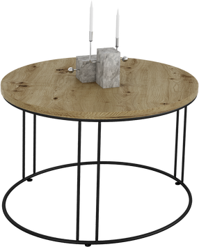 Kavos staliukas ADRK Noel, rudas/juodas/rusva, 55 cm x 55 cm x 37 cm