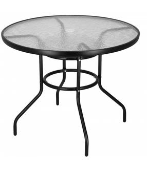 Lauko stalas Garden Table, skaidrus/juodas, 90 cm x 90 cm x 72 cm