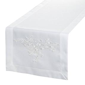 Staltiesė stačiakampė Bari, balta, 40 x 140 cm