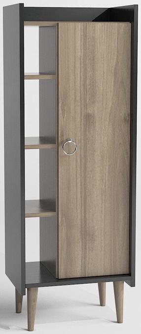 Spintelė Kalune Design Lagomood Ruby, antracito/riešuto, 30 cm x 50 cm x 140 cm