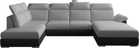 Kampinė sofa Evanell Sawana 21, Soft 11, juoda/pilka, dešininė, 216 x 330 cm x 102 cm