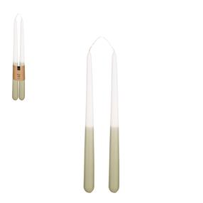 Žvakė, kūginė, 9 h, 2 vnt., Balta/Žalia