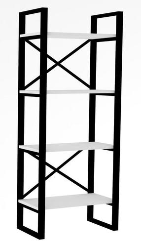 Pastatoma lentyna Kalune Design Alaro Modern, balta/juoda, 66 cm x 32 cm x 150 cm