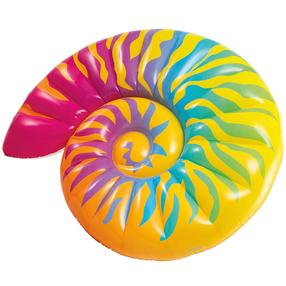 Pripučiamas paplūdimio čiužinys Intex Rainbow Seashell, įvairių spalvų, 157 cm x 127 cm x 25 cm