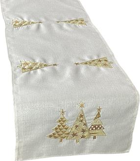 Kalėdinis stalo takelis stačiakampė OS-312-B, aukso/kreminė, 40 x 160 cm
