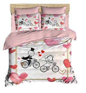 Patalynės užvalkalų komplektas Mijolnir 216 178PRL1489, baltas/raudonas/rožinis, 200 x 220 cm