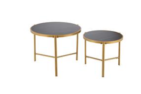 Kavos staliukų komplektas Domoletti, juodas, 48 - 63 cm x 48 cm x 43 - 50 cm, 2 vnt.