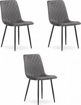 Kėdžių rinkinys Leobert Turin, matinė, tamsiai pilka, 53 cm x 44.5 cm x 88.5 cm, 3 vnt.