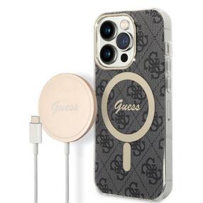 Telefonų dėklų ir įkroviklių komplektas Guess GUBPP14LH4EACSK, Apple iPhone 14 Pro, juoda