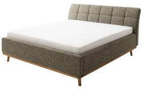 Lova dvigulė Mila Quilted Moulding, 180 x 200 cm, ąžuolo/ruda, be čiužinio, su grotelėmis