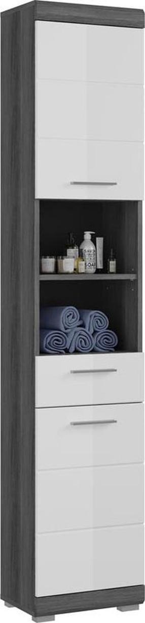 Laisvai pastatoma vonios spinta MC Akcent Scout, balta/pilka, 31 cm x 37 cm x 191 cm