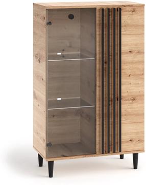 Spintelė - vitrina ADRK Livia 02, ruda/juoda, 80 cm x 40 cm x 134 cm