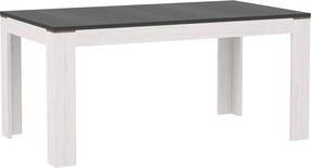 Valgomojo stalas išskleidžiamas Forte, baltas/pilkas, 160 - 206.6 cm x 90 cm x 75.5 cm