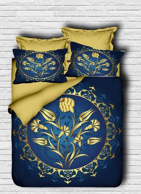 Patalynės užvalkalų komplektas Mijolnir 178PRL2039, mėlynas/aukso, 200 x 220 cm
