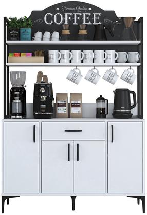 Daugiafunkcinė virtuvės spinta Kalune Design, balta, 120 cm x 40 cm x 183.6 cm