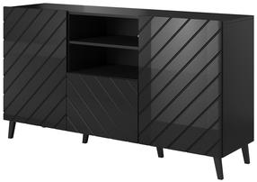 Komoda Cama Meble Abeto KOM150 CZ, juoda, 150 cm x 42 cm x 82 cm