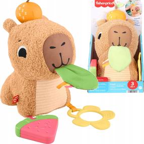 Lavinimo žaislas, kapibara Fisher Price Snuggly Snacky Capy, 23.5 cm, ruda