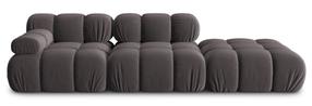 Modulinė sofa Micadoni Home Bellis Velvet, tamsiai pilka, dešininė, 282 x 94 cm x 63 cm
