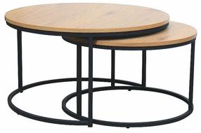 Kavos staliukų komplektas Atlanta III, ąžuolo, 80 cm x 80 cm x 45 cm