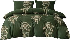 Patalynės užvalkalų komplektas SBA-069, smėlio/žalia, 160 x 200 cm