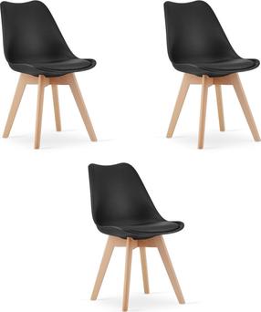 Kėdžių rinkinys Leobert Mark, matinė, juoda, 43 cm x 49 cm x 82 cm, 3 vnt.