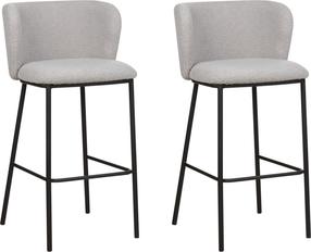 Kėdžių rinkinys Beliani Mina, matinė, pilka, 46 cm x 52 cm x 98 cm, 2 vnt.