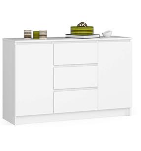 Komoda Akord Furniture Factory K016 CLP, balta, 40 cm x 120 cm x 77 cm