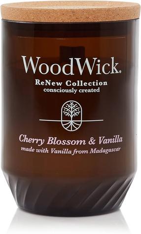 Žvakė, aromatinė WoodWick Renew Cherry Blossom & Vanilla, 60 h, 368 g, Ruda