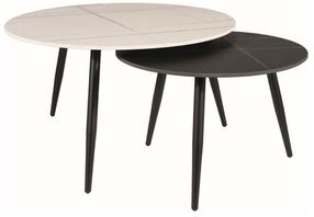 Kavos staliukų komplektas Kora B, marmuro, 80 cm x 80 cm x 45 cm, 2 vnt.