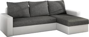 Kampinė sofa Livio Sawana 05, Soft 17, balta/tamsiai pilka, dešininė, 150 x 237 cm x 90 cm