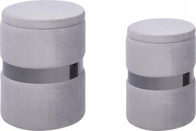 Pufų komplektas Beliani Doris, pilka, 35 cm x 35 cm x 44 cm