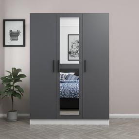 Spinta Kalune Design Kale 2263, antracito, 52 cm x 135 cm x 190 cm, su veidrodžiu