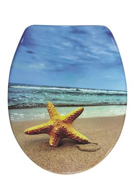 Unitazo dangtis Domoletti YHUF-M01(128), mėlyna/smėlio, 44.7 cm x 37.6 cm