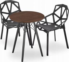 Valgomojo komplektas Leobert Todi Essen, juodas/rudas